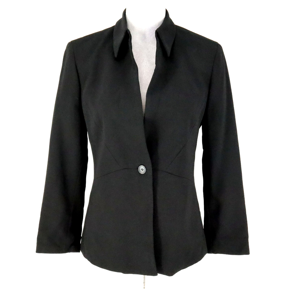 Garfield & Marks Jacket Petites 4P Black Collared Lined Lindsey Blazer Career